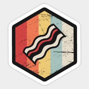 Retro Distressed Bacon Icon Sticker